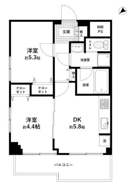 ライオンズシティ渋谷本町206間取図