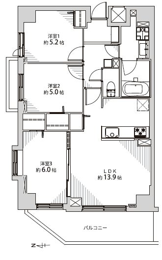 グランデュール新小岩902間取図