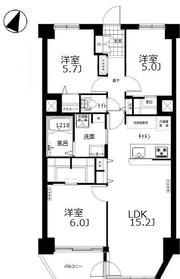 目黒プラザ505間取図