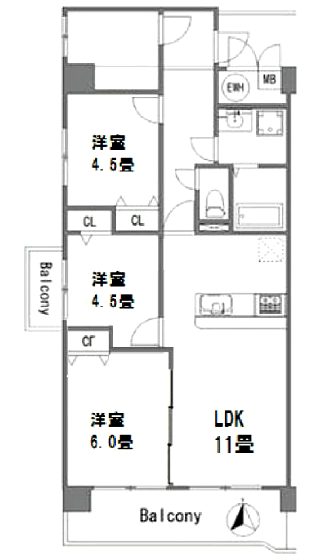 グリーンパーク第４五反野601間取図