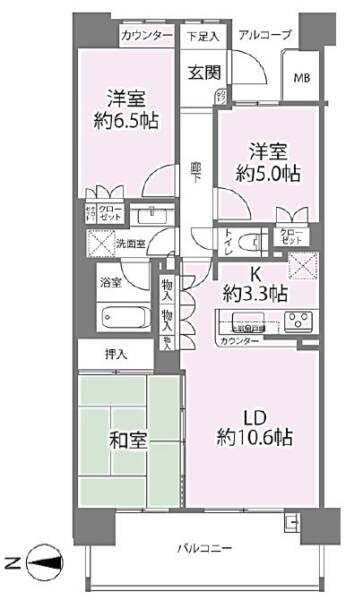 プラウドシティ梅島205間取図