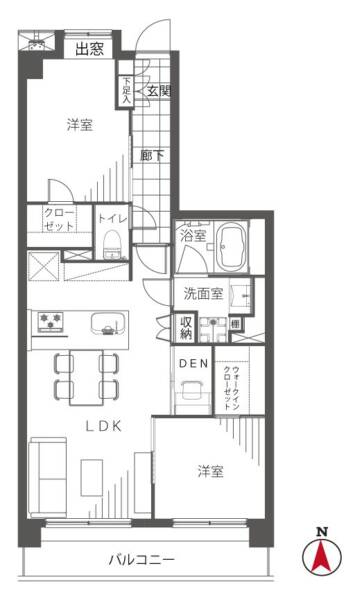 コスモ中野203間取図