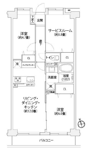 グランイーグル南砂町204間取図