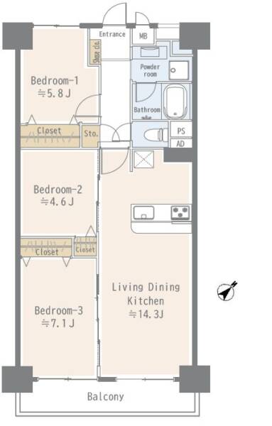 イトーピア東陽町マンション104間取図