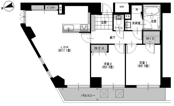 ラフィネ大崎706間取図