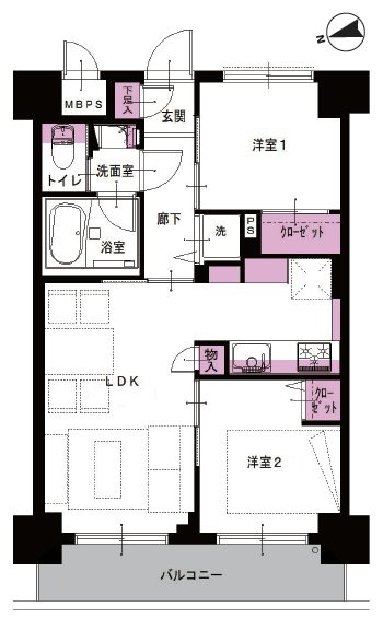 グローリア初穂お花茶屋506間取図