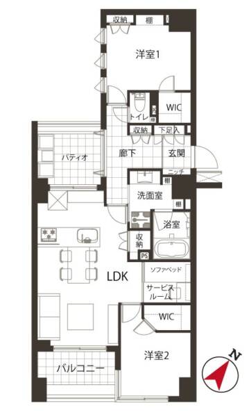 サンクタス築地203間取図