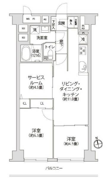 宇喜田カメリア810間取図