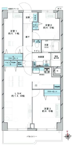 田端スカイハイツ127間取図