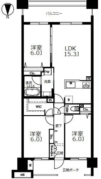 クレストフォルム東京ビューフォート209間取図