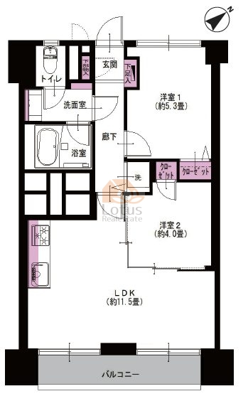 初台中央マンション1104間取図