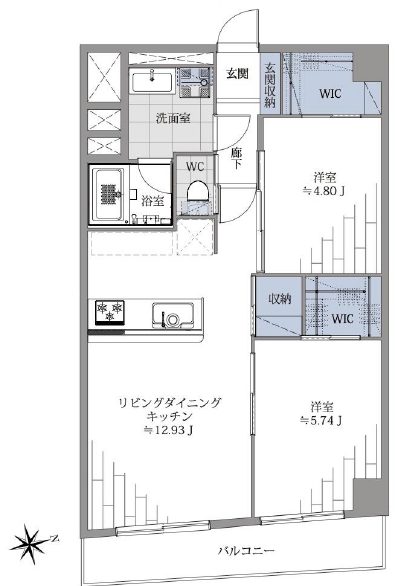 ライオンズマンション桜上水307間取図