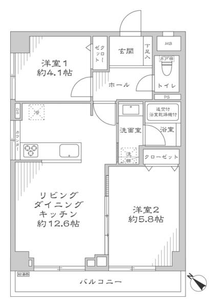 シャンボール日本橋401間取図