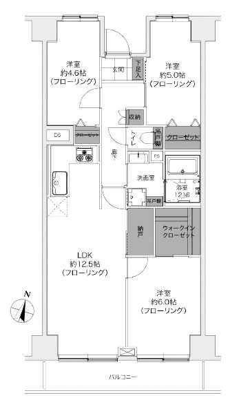 西葛西ビューハイツ215間取図