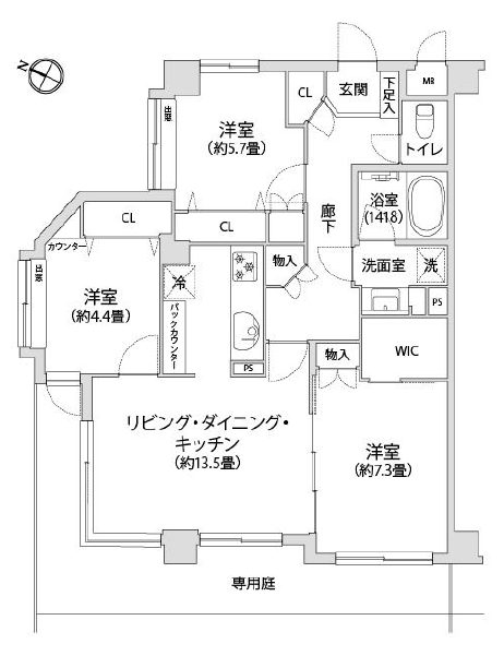 クレアトール船堀101間取図