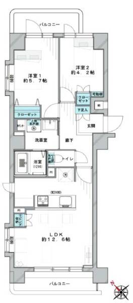 シャルマンコーポ押上204間取図