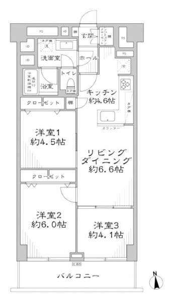 宇喜田カメリア910間取図