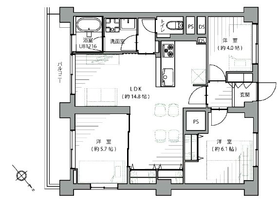 西荻窪永谷マンション901間取図