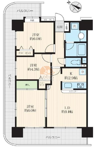 ライオンズマンション豊洲601間取図