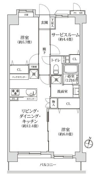 ライオンズガーデン綾瀬谷中公園303間取図