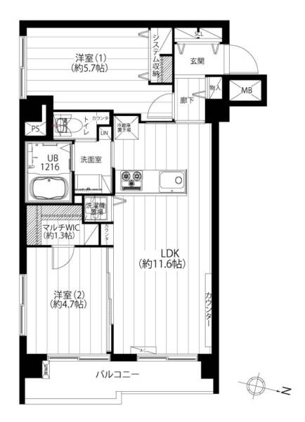 南大塚台マンション902間取図