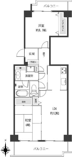 ラレーブ竹の塚E205間取図