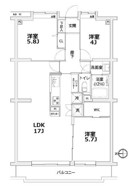 ナイスアーバン船堀203間取図