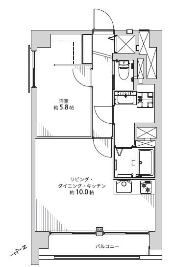 向島ハイツ801間取図