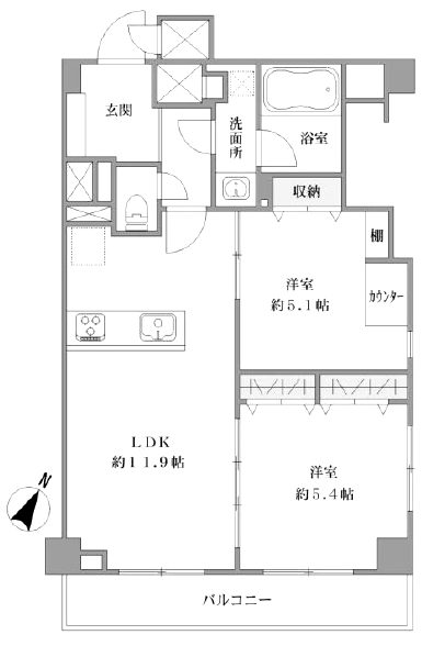 シャルマンコーポ清雅202間取図