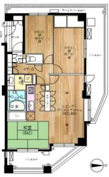 シーズガーデン北綾瀬205間取図