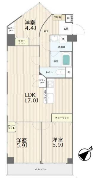 エンゼルハイム五反野201間取図