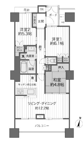 ヴィナシス金町タワーレジデンス14階間取図