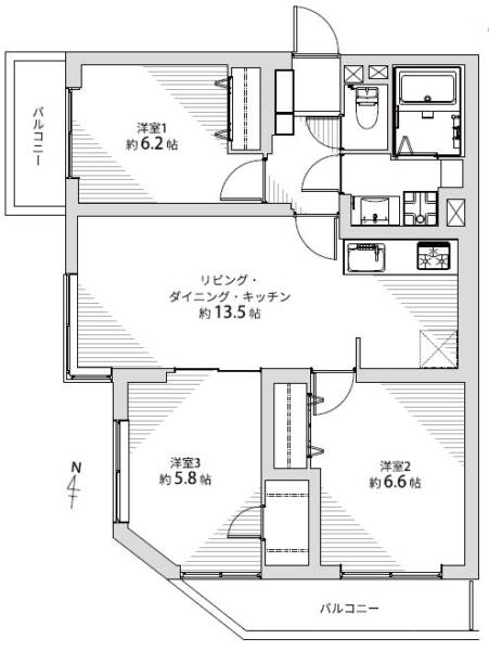 コスモ大泉学園404間取図