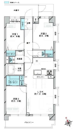 グレイス成城南107間取図