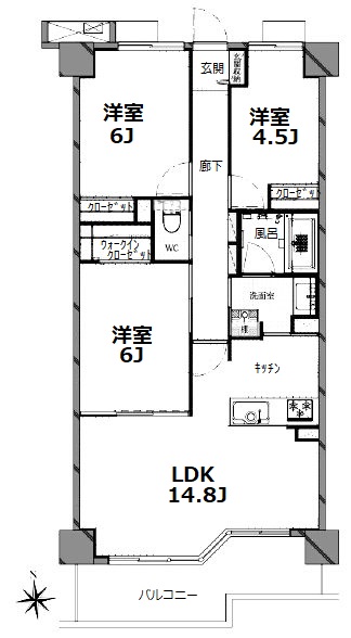 朝日クレスパリオ中野新井薬師508間取図
