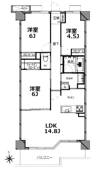 朝日クレスパリオ中野新井薬師508間取図