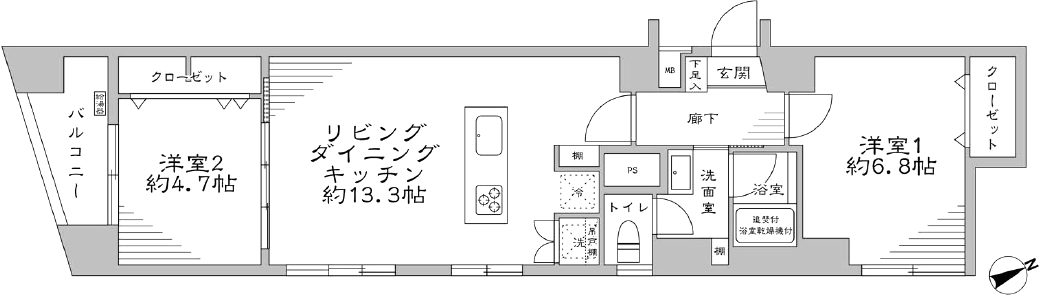 若林ハイホーム702間取図