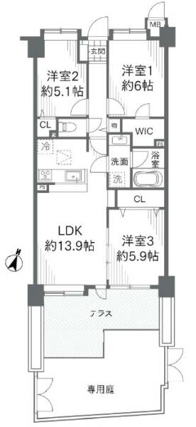 ダイアパレス亀有親水公園103間取図