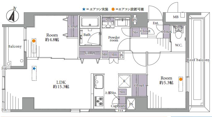 亀有ガーデンハウス801間取図