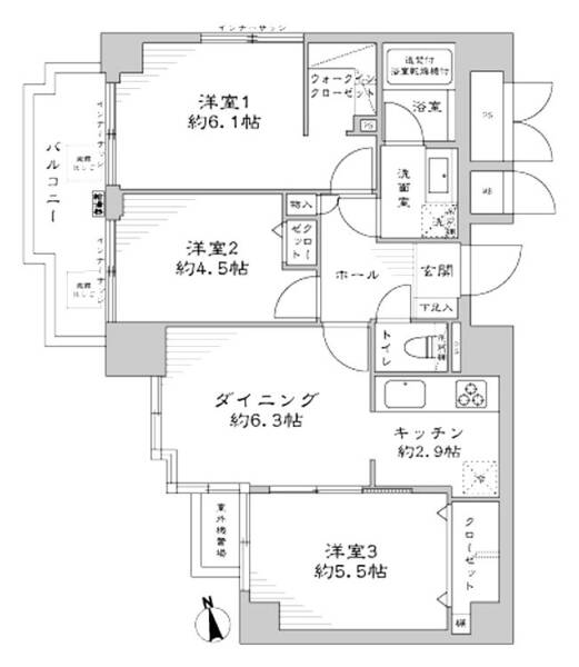 ゼファー北千住弐番館802間取図