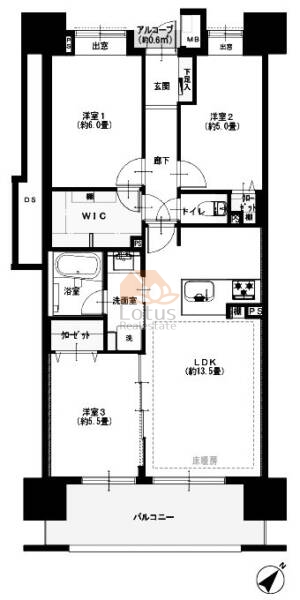 クレストシティレジデンス1825間取図