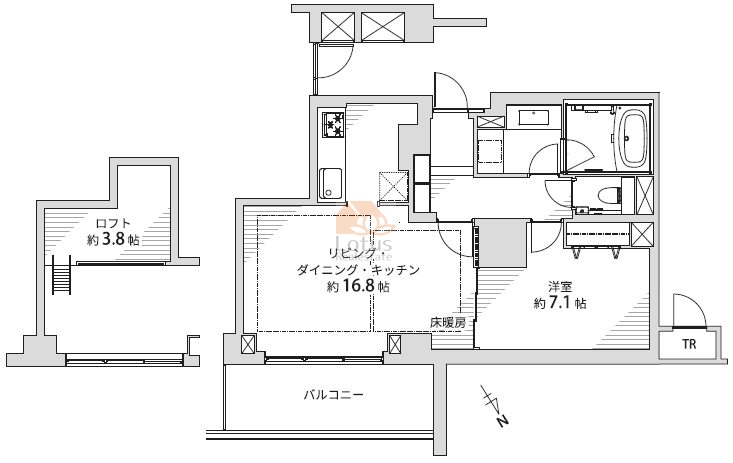 ウェリス駒込レジデンス105間取図