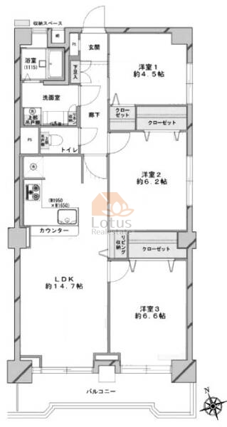 コープ南砂1101間取図