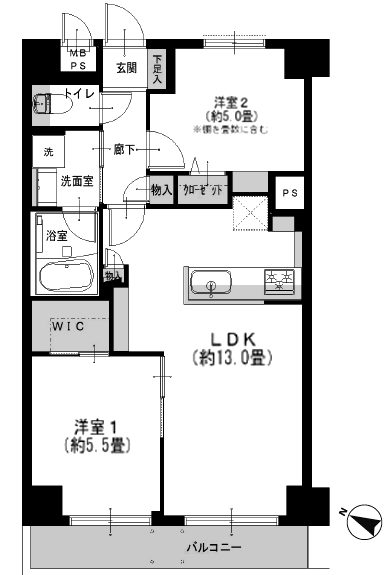 コスモ東長崎305間取図