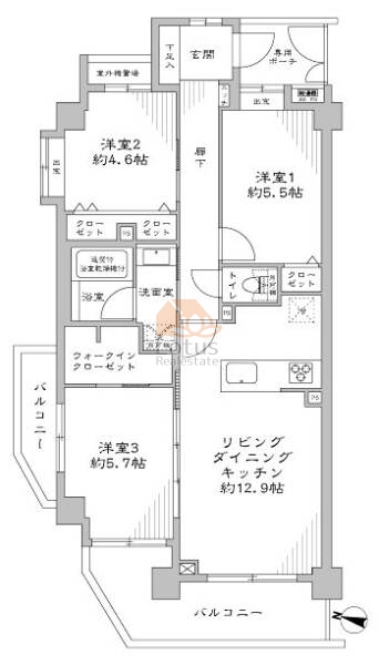 ライオンズガーデン哲学堂204間取図