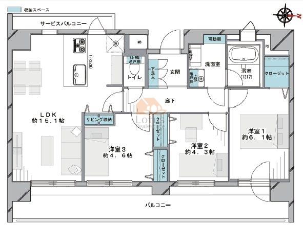 セントヒルズ木場公園301間取図