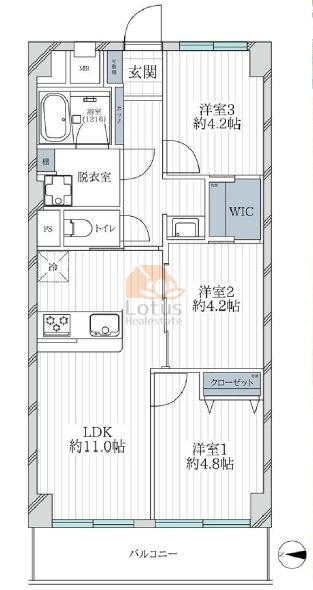 セントラルマンション西新井302間取図