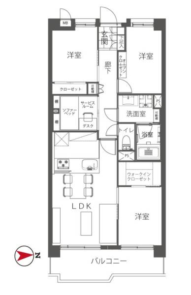 久我山南ハイム505間取図