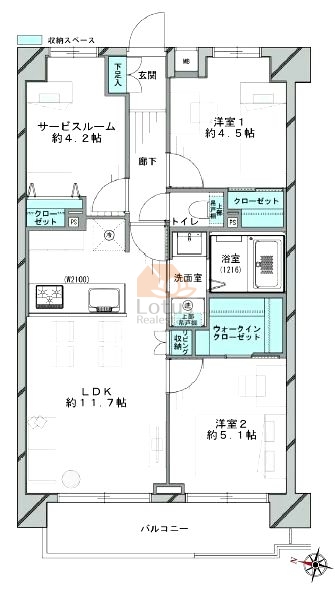 ワコーレ高砂101間取図