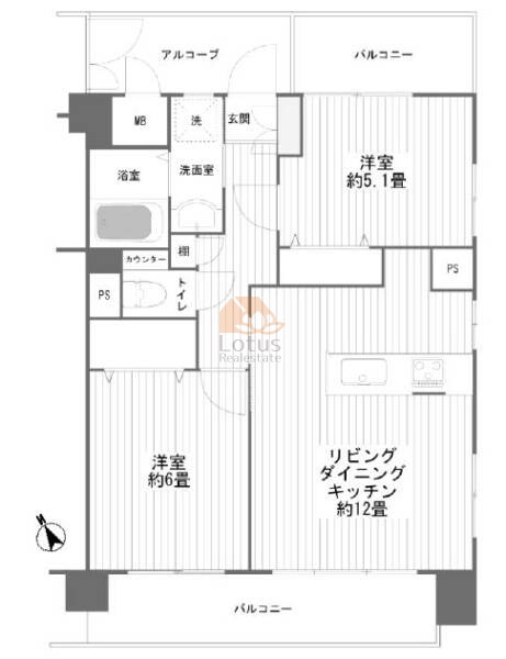 ライオンズマンション西日暮里第51204間取図